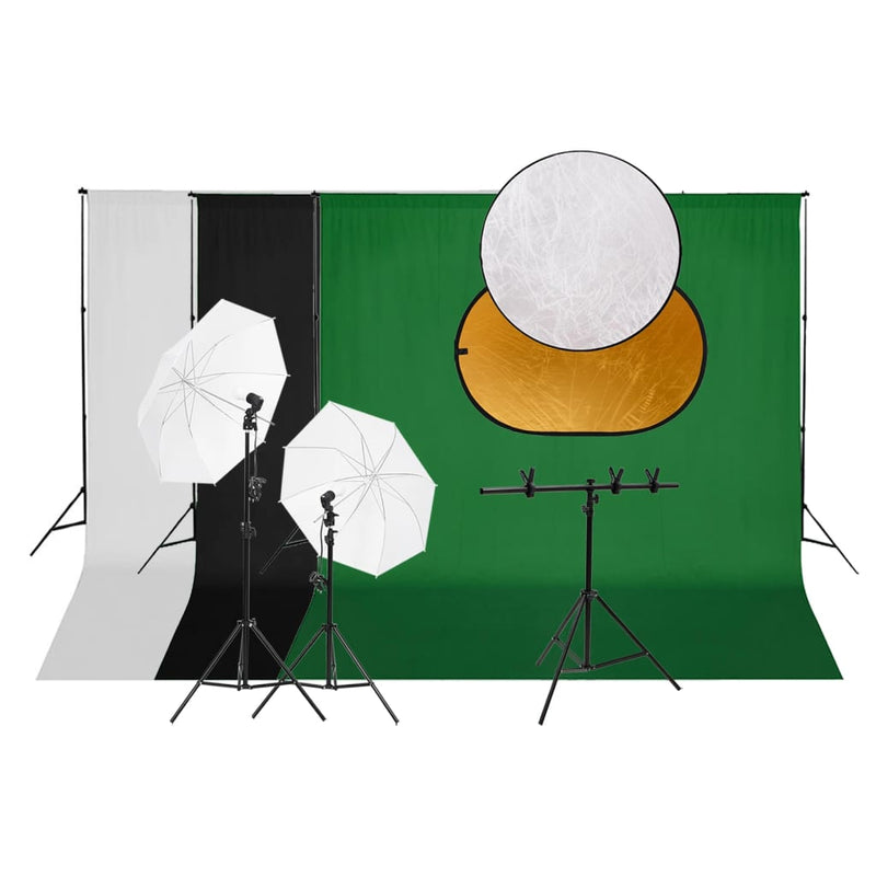 Vidaxl Photo Studio Set con sfondo e riflettore set di illuminazione