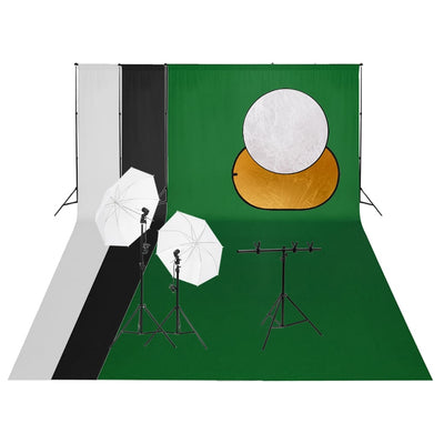 Vidaxl Photo Studio Conjunto con fondo de iluminación y reflector