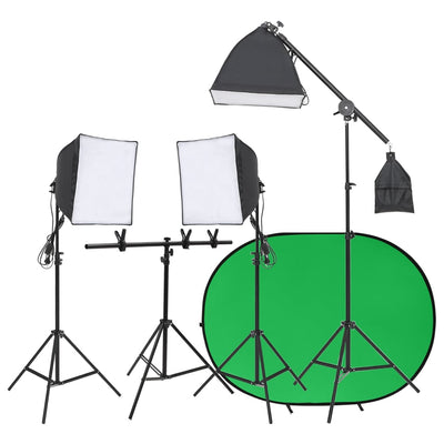 Vidaxl Photo Studio Conjunto con configuración de iluminación y pantalla de fondo