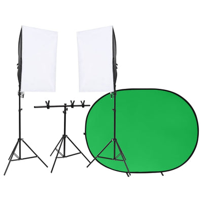 Vidaxl Photo Studio Conjunto con configuración de iluminación y pantalla de fondo