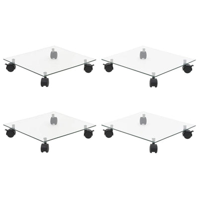 Vidaxl Plan Rollers da 4 pezzi quadrati 35x35 cm vetro temprato