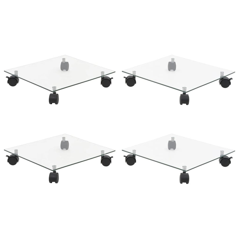 Vidaxl Plan Rollers da 4 pezzi quadrati 35x35 cm vetro temprato