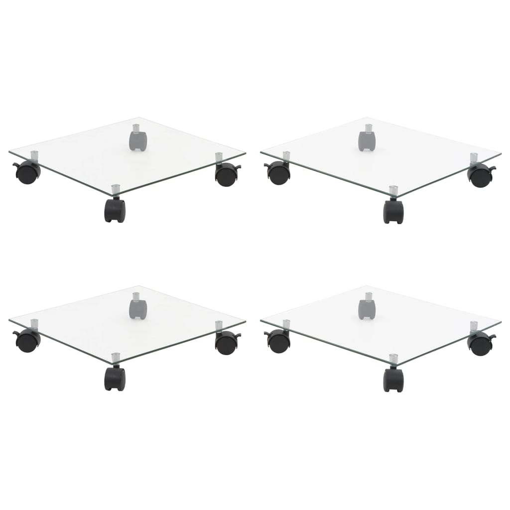 Vidaxl Plan Rollers da 4 pezzi quadrati 35x35 cm vetro temprato