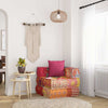 Vidaxl Pouf modulare con tessuto patchwork cuscino