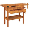 Vidaxl Workbench con cajones y tornillos bancarios 124x52x83 cm Acaciahout
