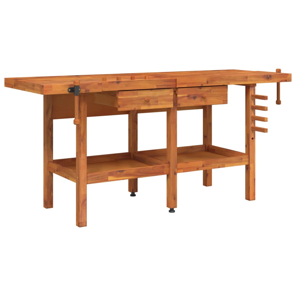 Vidaxl Workbench con cassetti e viti bancarie 192x62x83 cm acaciahout
