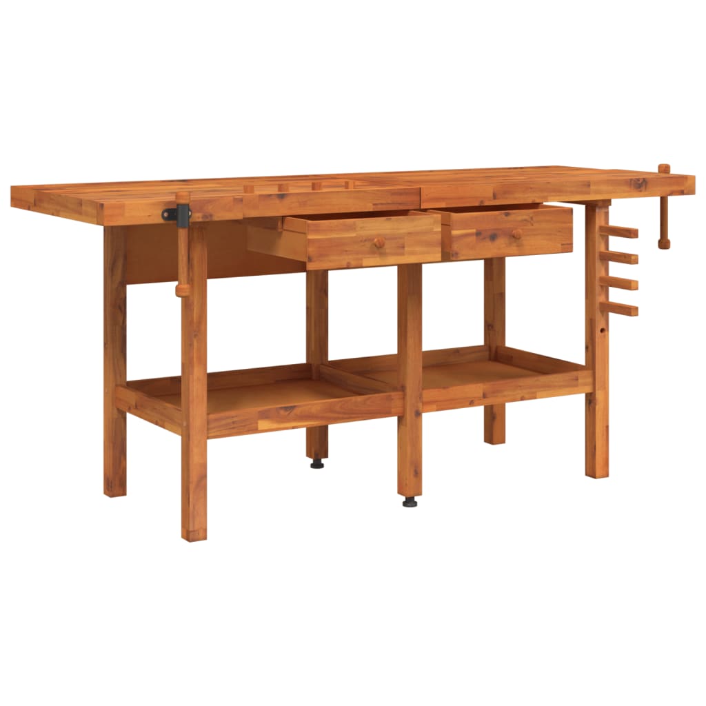 Vidaxl Workbench con cassetti e viti bancarie 192x62x83 cm acaciahout