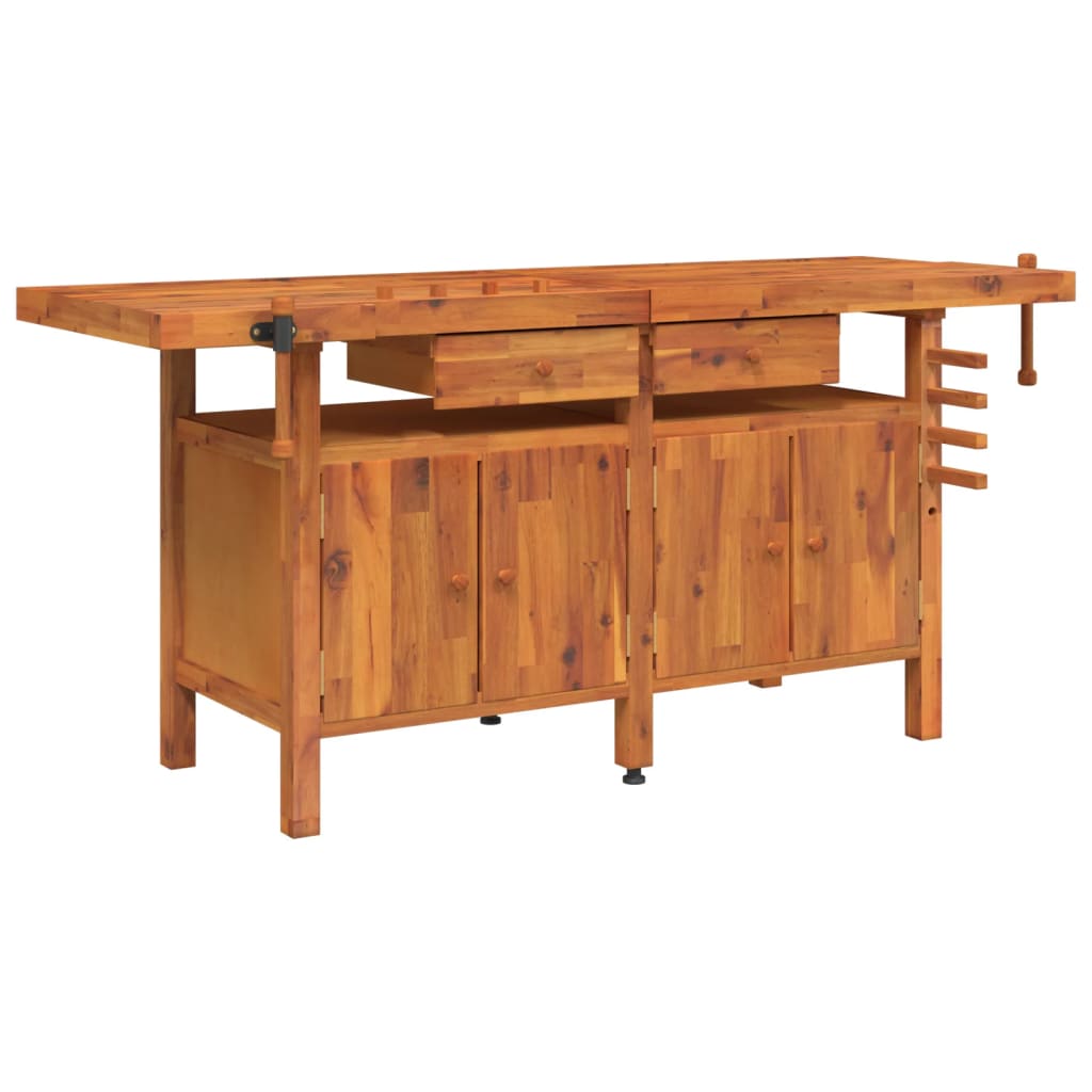 Vidaxl Workbench con cassetti e viti bancarie 192x62x83 cm acaciahout