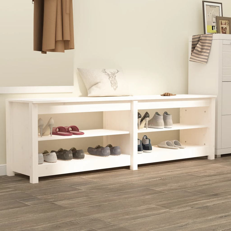 Divano per scarpe Vidaxl 160x36.5x50 cm Pino solido