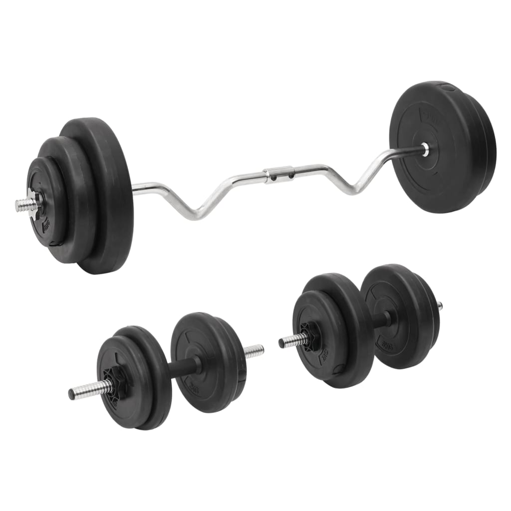 Vidaxl Halter Conjunto con pesas curl 60 kg