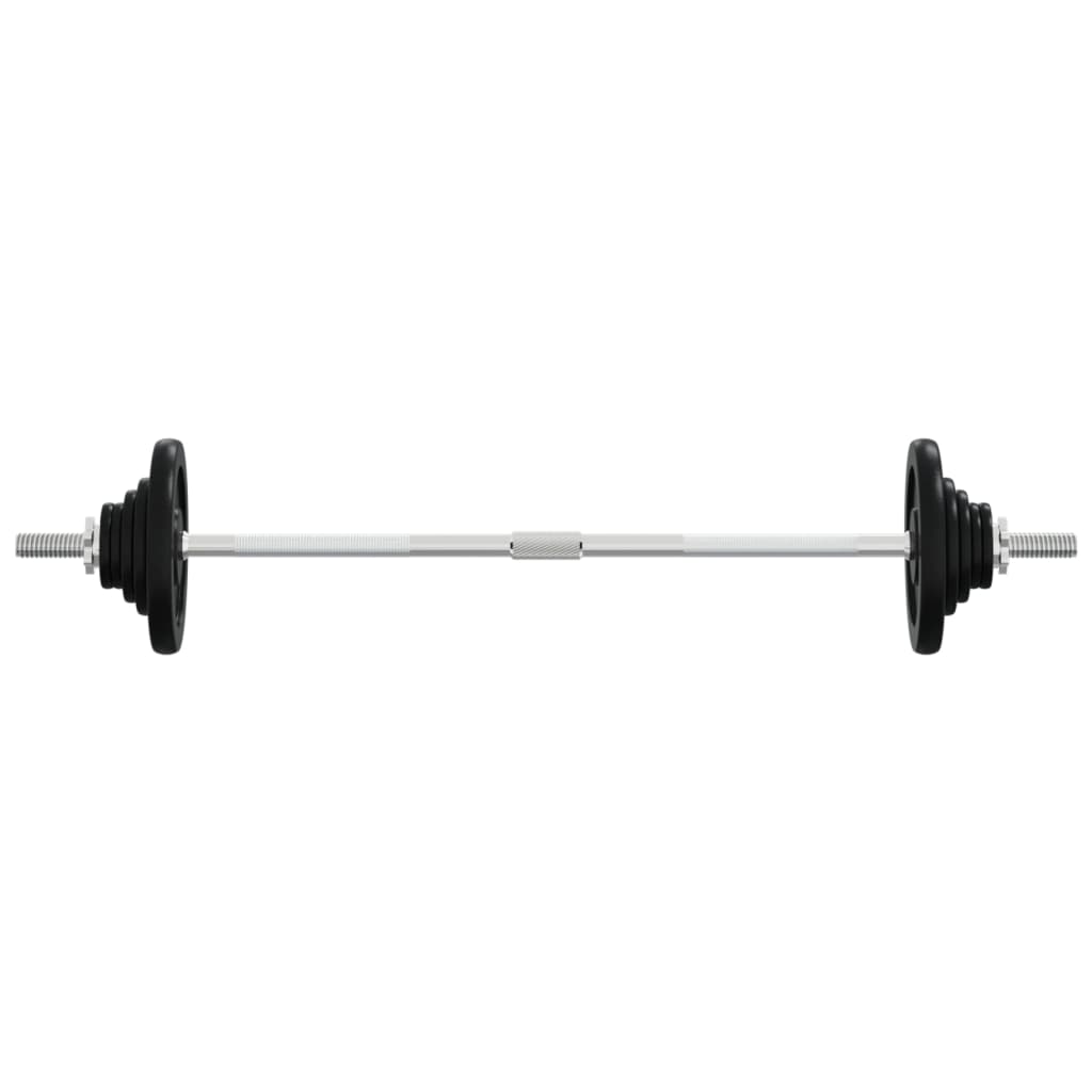 Halter Vidaxl con pesas de 90 kg de hierro fundido