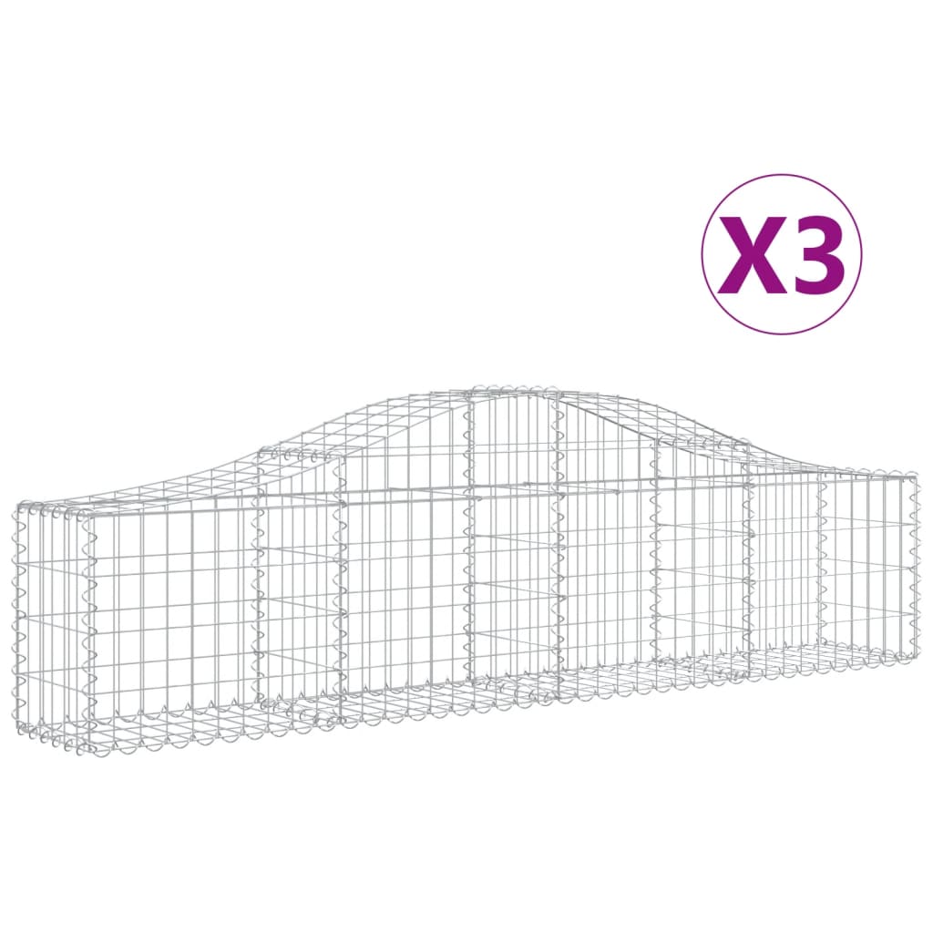 Vidaxl Schans Cesti 3 a volta a volta 200x30x40 60 cm Galvanized Iron