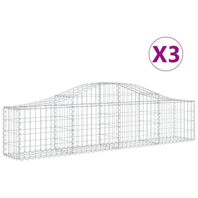 Vidaxl Schans Cesti 3 a volta a volta 200x30x40 60 cm Galvanized Iron