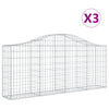 Vidaxl Schans Cesti 3 a volta a volta 200x30x80 100 cm Galvanized Iron