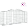 Cestas Vidaxl Schans 4 st 200x30x80 100 cm de hierro galvanizado