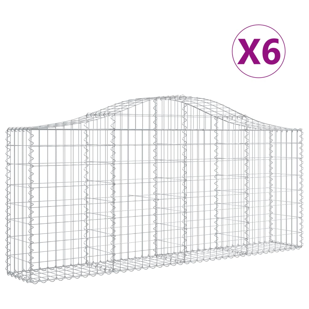 Vidaxl Schans Cestini 6 Stauted 200x30x80 100 cm Galvanized Iron