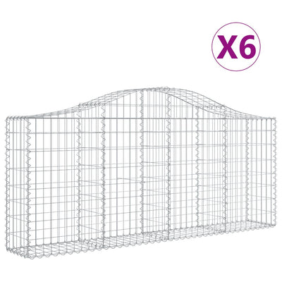 Vidaxl Schans Cestini 6 Stauted 200x30x80 100 cm Galvanized Iron