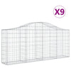 Vidaxl Schans Cesti 9 a volta a volta 200x30x80 100 cm Galvanized Iron