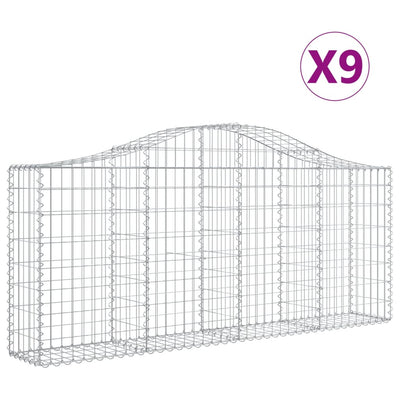 Vidaxl Schans Cesti 9 a volta a volta 200x30x80 100 cm Galvanized Iron