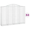 VidaXL Schanskorven 4 st gewelfd 200x30x140 160 cm ijzer
