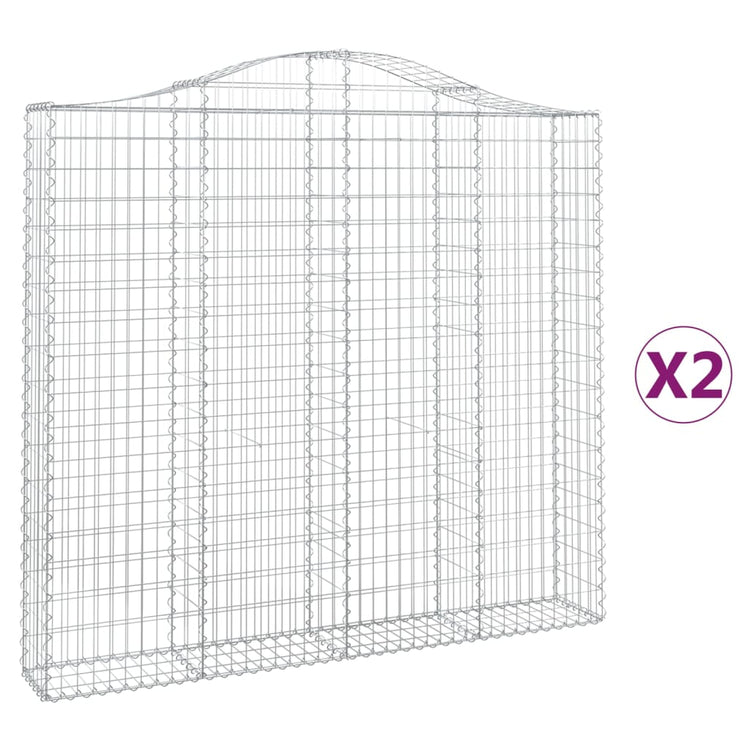 VidaXL Schanskorven 2 st gewelfd 200x30x180 200 cm ijzer