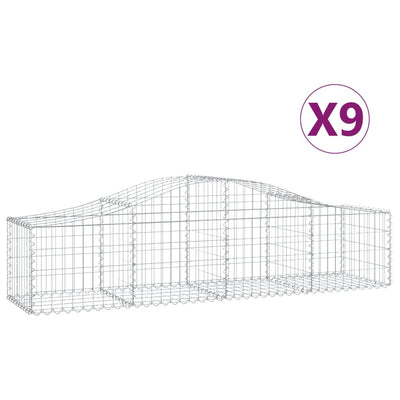 Cestas Vidaxl Schans 9 st 200x50x40 60 cm de hierro galvanizado