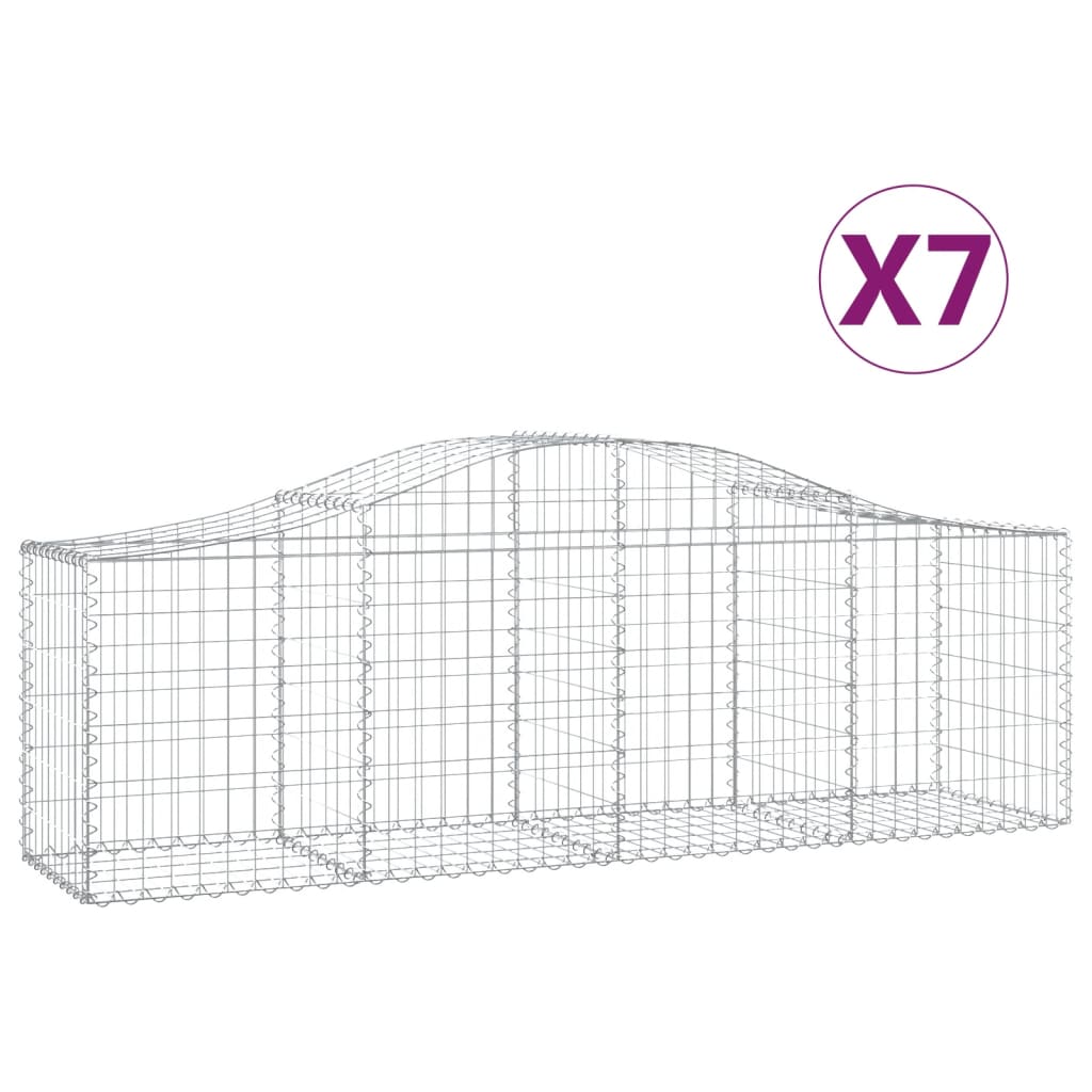 Vidaxl Schans Cesti 7 a volta a volta 200x50x60 80 cm Galvanized Iron