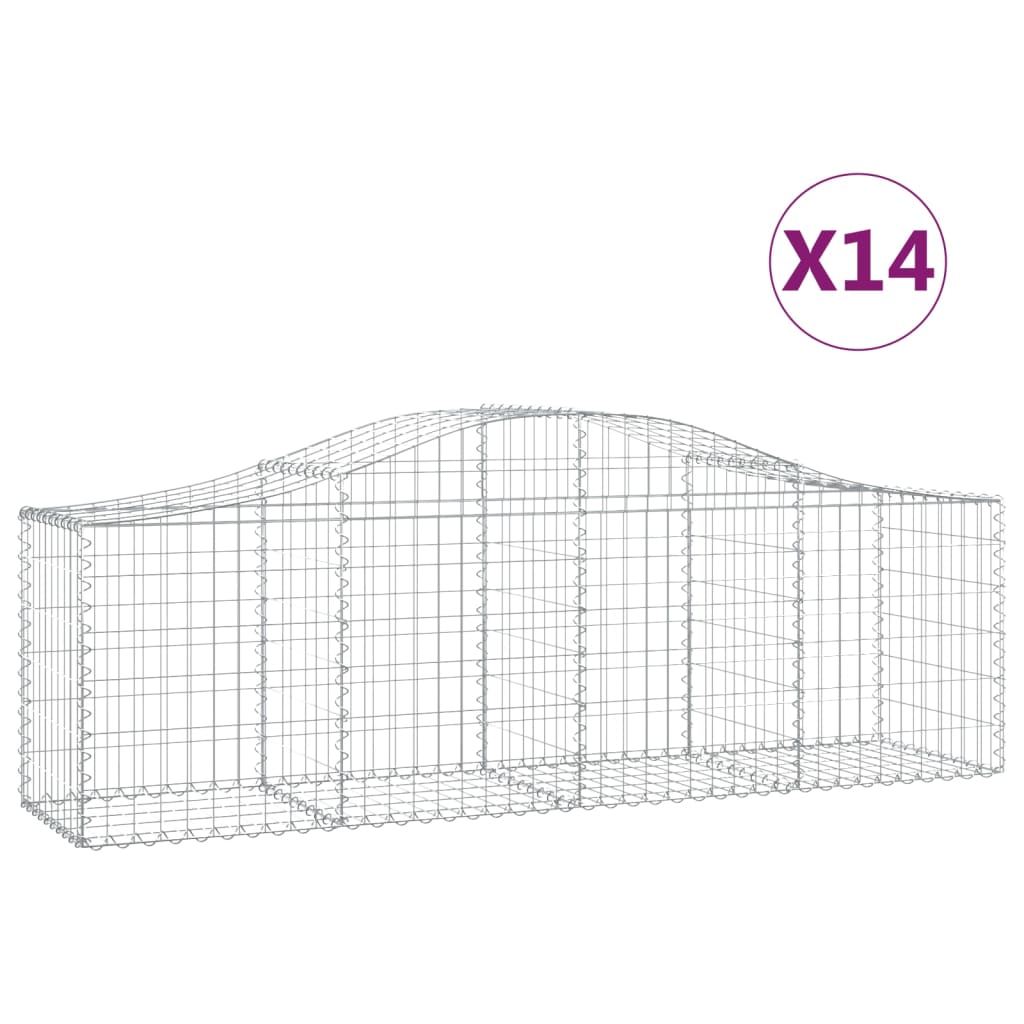 Cestas Vidaxl Schans 14 st 200x50x60 80 cm de hierro galvanizado