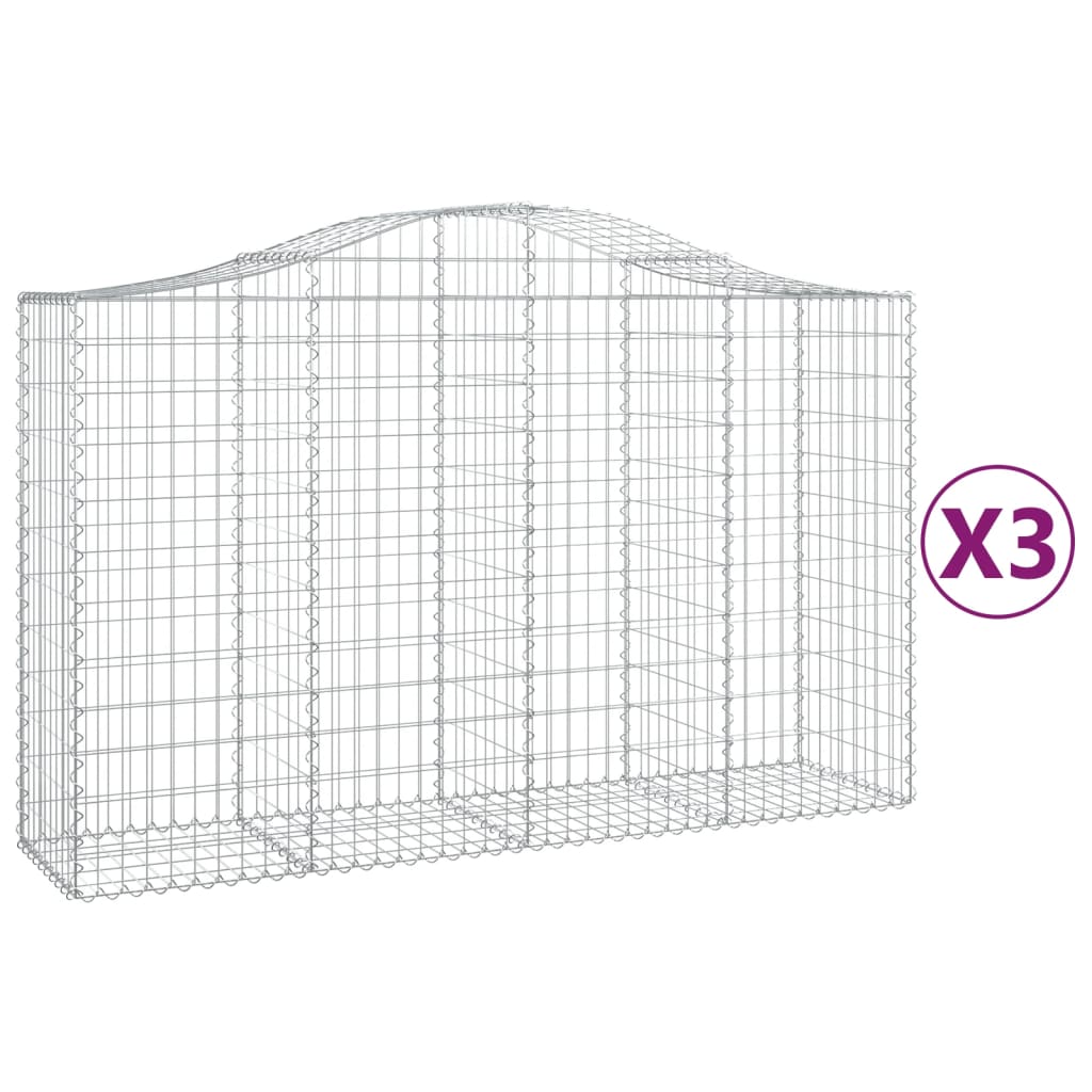 Vidaxl Schans Cestini 3 Staulated 200x50x120 140 cm Iron