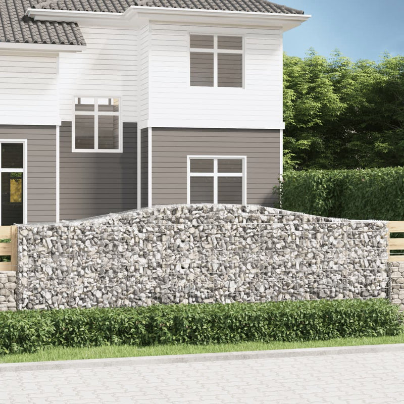 VidaXL Schanskorven 4 st gewelfd 400x50x120 140 cm ijzer