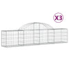 Cestas Vidaxl Schans 3 st 200x30x40 60 cm de hierro galvanizado