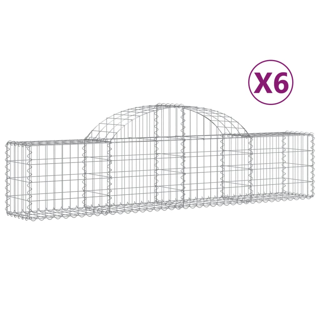 Cestas Vidaxl Schans 6 st 200x30x40 60 cm de hierro galvanizado