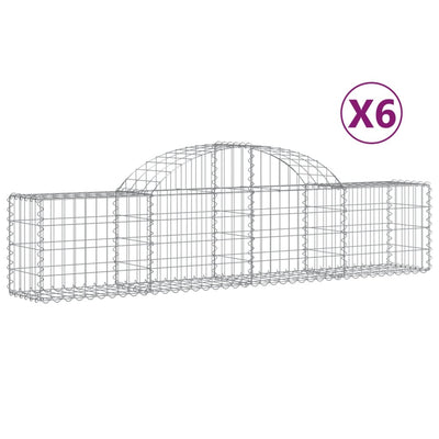 Cestas Vidaxl Schans 6 st 200x30x40 60 cm de hierro galvanizado