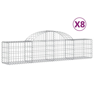 Cestas Vidaxl Schans 8 st 200x30x40 60 cm de hierro galvanizado