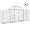 Vidaxl Schans Cesti 3 a volta a volta 200x30x80 100 cm Galvanized Iron
