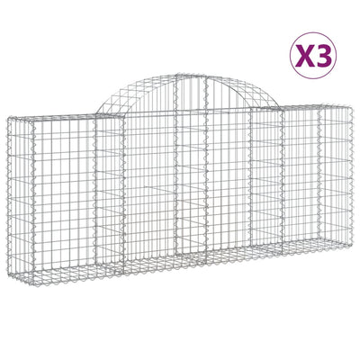 Vidaxl Schans Cesti 3 a volta a volta 200x30x80 100 cm Galvanized Iron