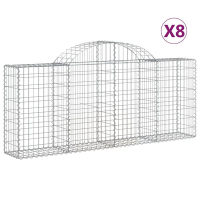 Vidaxl Schans Cesti 8 a volta a volta 200x30x80 100 cm Galvanized Iron