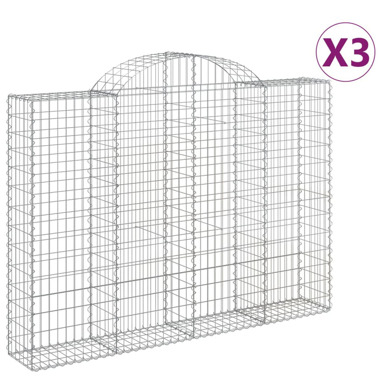 VidaXL Schanskorven 3 st gewelfd 200x30x140 160 cm ijzer
