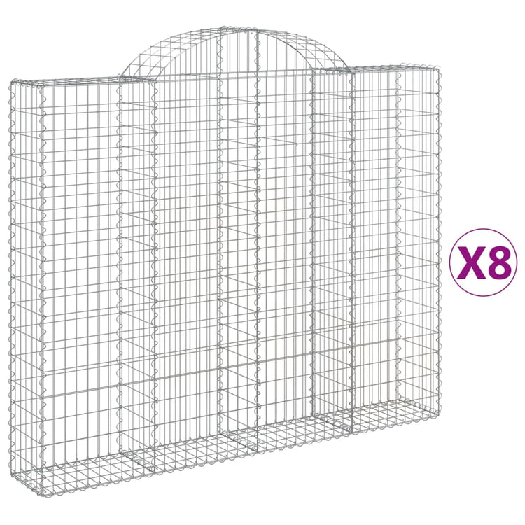 VidaXL Schanskorven 8 st gewelfd 200x30x160 180 cm ijzer