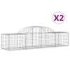 Vidaxl Schans Cesti 2 a volta a volta 200x50x40 60 cm Galvanized Iron