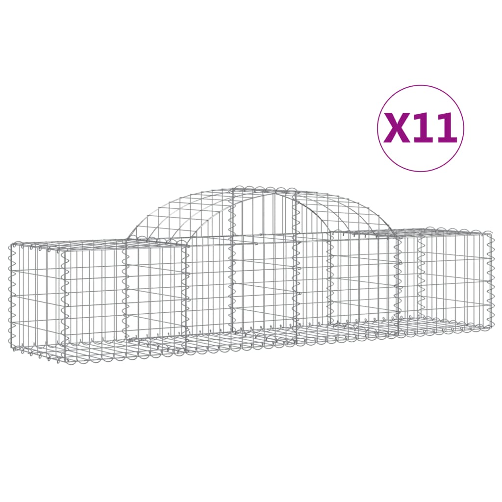 Vidaxl Schans Cestini 11 a volta 200x50x40 60 cm Galvanized Iron