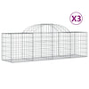Vidaxl Schans Cesti 3 a volta 200x50x60 80 cm Galvanizzato