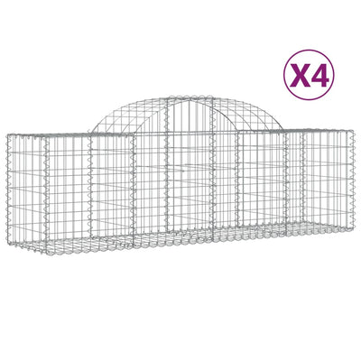 Vidaxl Schans Cestini 4 Stauted 200x50x60 80 cm Galvanizzato
