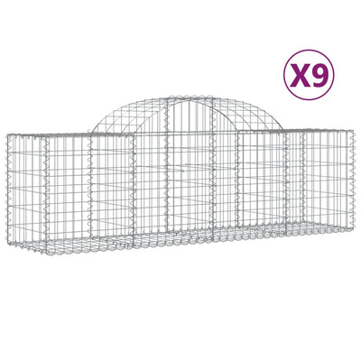 Vidaxl Schans Cestini 9 Stault 200x50x60 80 cm Galvanizzato