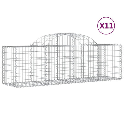 Vidaxl Schans Cestini 11 a volta 200x50x60 80 cm Galvanized Iron