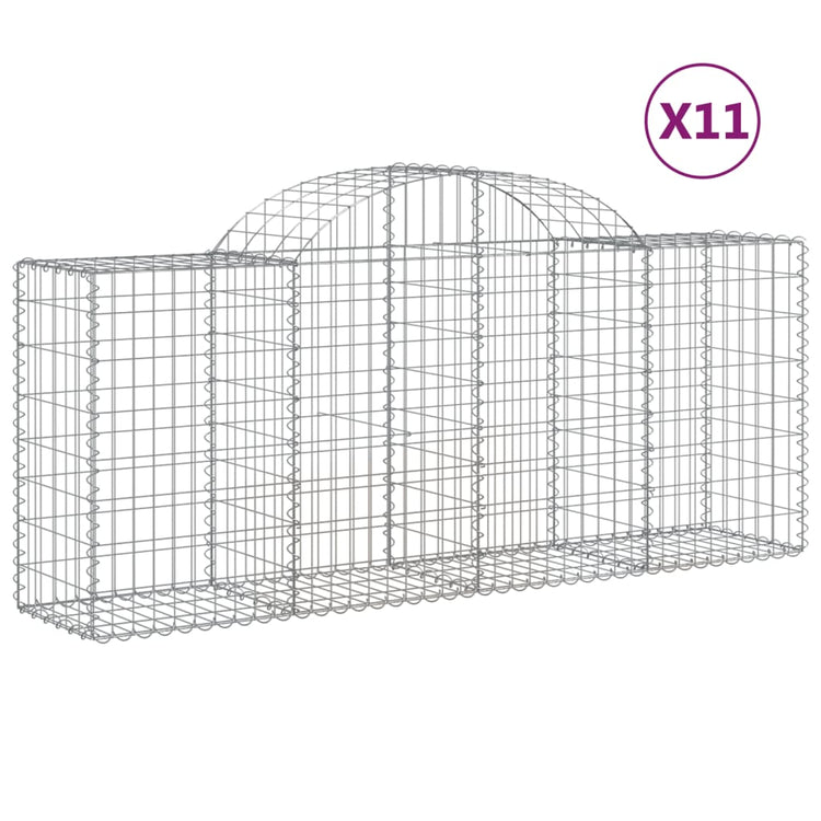 VidaXL Schanskorven 11 st gewelfd 200x50x80 100 cm ijzer