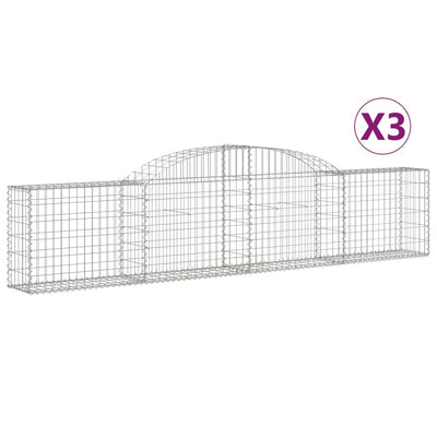 Vidaxl Schans Cestini 3 a volta 300x30x60 80 cm Galvanizzato