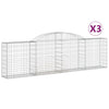 Vidaxl Schans Cestini 3 a volta 300x30x80 100 cm Galvanizzato