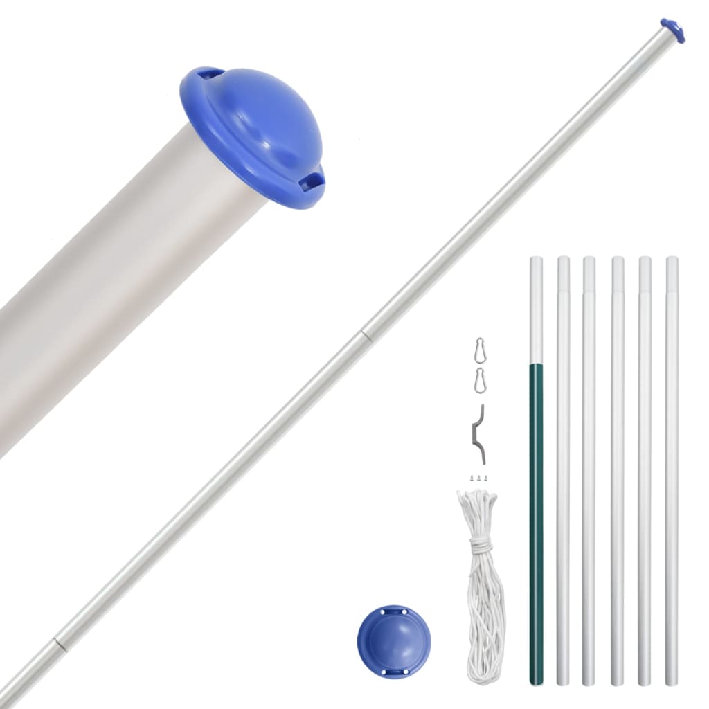 Vidaxl vlag met vlaggenmast nederland 6,08 m aluminium