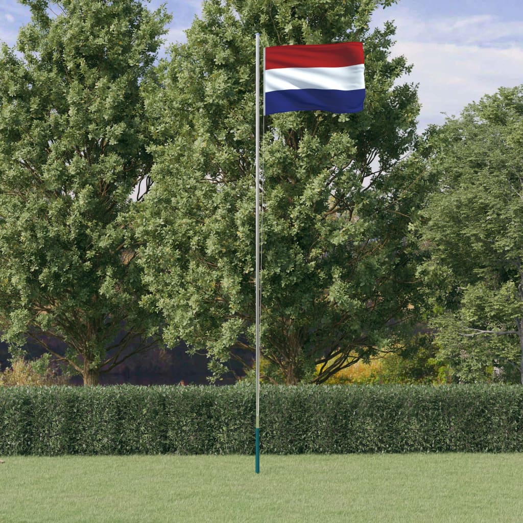 Vidaxl vlag met vlaggenmast nederland 6,08 m aluminium